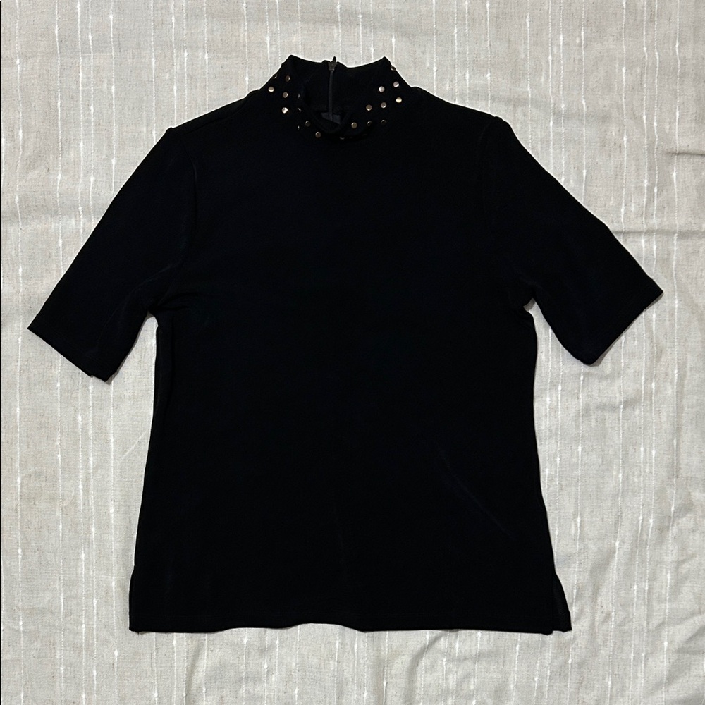Chico Black Studded Short Sleeve Top